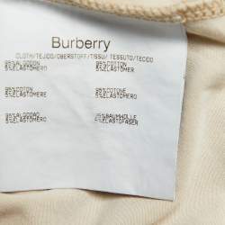 Pre Owned Burberry London Beige Logo Print Stretch Cotton Worley Crew Neck T-Shirt L