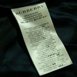 Pre Owned Burberry Navy Blue Wool Zip Front Jacket XS