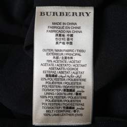 Pre Owned Burberry Black Crepe Pleated Mini Dress S
