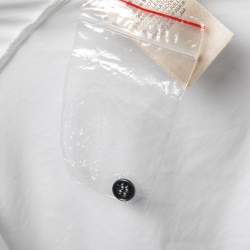 Pre Owned Burberry White Cotton Zip Front Long-Sleeve Top S 