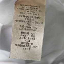 Pre Owned Burberry White Cotton Zip Front Long-Sleeve Top S 