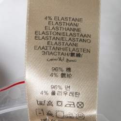 Pre Owned Burberry White Cotton Zip Front Long-Sleeve Top S 