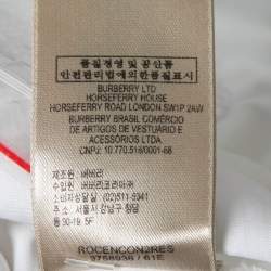 Pre Owned Burberry White Cotton Zip Front Long-Sleeve Top S 