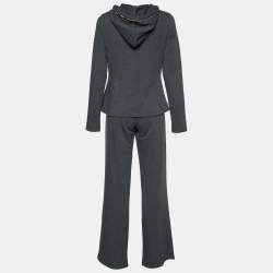 Pre Owned Burberry London Grey Stretch Cotton Track Suit L