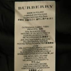 Burberry London Grey Tweed Button Front Blazer S