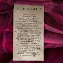 Pre Owned Burberry London Purple Satin Belted Trench Coat S