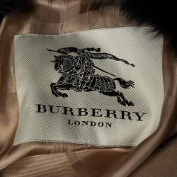 Burberry Camel Brown Wool & Cashmere Detachable Fur Collar Coat M