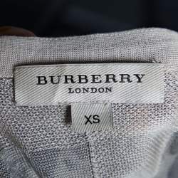 Pre Owned Burberry London Beige Animal Printed Silk Knit Button Front Cardigan XS