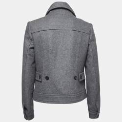Burberry London Grey Wool Short Coat S