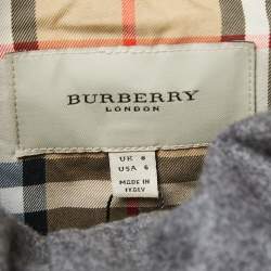 Burberry London Grey Wool Short Coat S