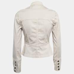 Burberry London Beige Cotton Military Style Jacket S