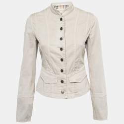 Burberry London Beige Cotton Military Style Jacket S
