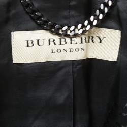 Pre Owned Burberry London Black Wool Single Button Blazer S