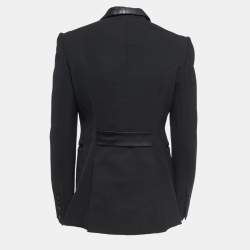 Pre Owned Burberry London Black Wool Single Button Blazer S