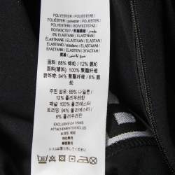 Pre Owned Burberry Black Stretch Knit Logo Patch High Neck Long Sleeve Crop Top S