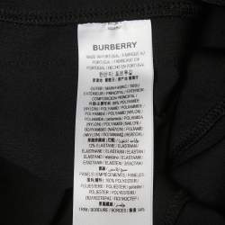 Pre Owned Burberry Black Stretch Knit Logo Detailed Waist Side Stripe Cycling Shorts XS