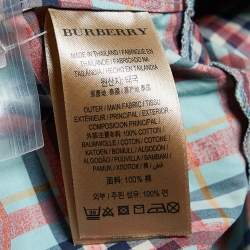 Pre Owned Burberry London Multicolor Plaid Painted Cotton Belted Shirt Dress S