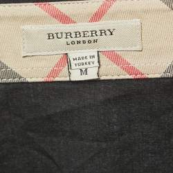 Pre Owned Burberry London Black Cotton Button Front Full Sleeve Shirt M