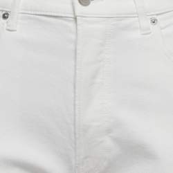 Pre Owned Burberry White Denim Buttoned Jeans M Waist 29"