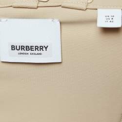 Pre Owned Burberry London Beige Horseferry Print Stretch Knit Bodycon Mini Dress M