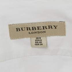 Pre Owned Burberry London White Cotton Button Front Full Sleeve Shirt S