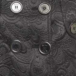 Pre Owned Burberry London Black Shiny Jacquard Jacket XS