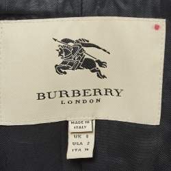 Pre Owned Burberry London Black Shiny Jacquard Jacket XS