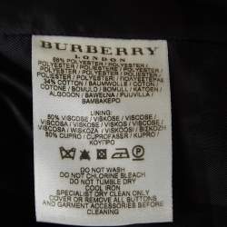 Pre Owned Burberry London Black Shiny Jacquard Jacket XS