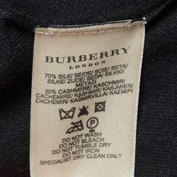 Pre Owned Burberry London Black Knit Buttoned Cardigan L