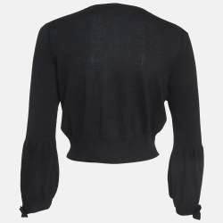 Pre Owned Burberry London Black Knit Buttoned Cardigan L