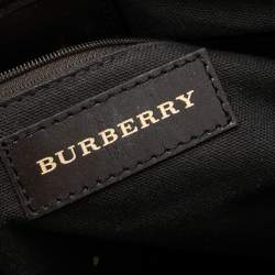 Pre Owned Burberry Brown/Beige Haymarket Check Coated Canvas and Leather Small Northfield Tote