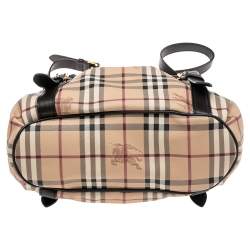 Pre Owned Burberry Brown/Beige Haymarket Check Coated Canvas and Leather Small Northfield Tote