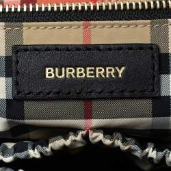 Pre Owned Burberry Black Nylon Logo Flap Diaper Bag