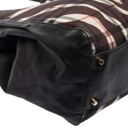 Pre Owned Burberry Black Zebra Print Haymarket Canvas and Leather Canterbury Tote