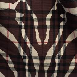 Pre Owned Burberry Black Zebra Print Haymarket Canvas and Leather Canterbury Tote