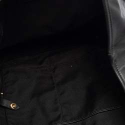 Pre Owned Burberry Black Zebra Print Haymarket Canvas and Leather Canterbury Tote