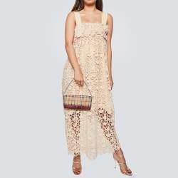 Pre Owned Burberry Beige/Rust Red Haymarket Check PVC And Leather Shoulder Bag