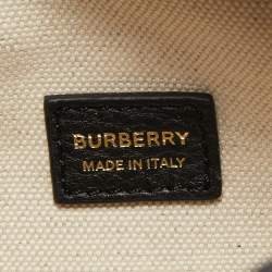 Pre Owned Burberry Black Leather Small Cube Zip Crossbody Bag