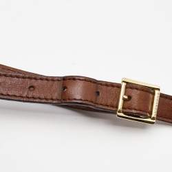 Pre Owned Burberry Brown House Check Canvas and Leather Dutton Hobo