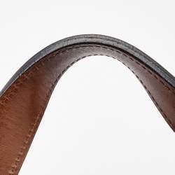 Pre Owned Burberry Brown House Check Canvas and Leather Dutton Hobo