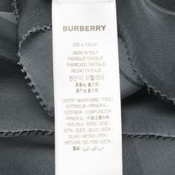 Pre Owned Burberry Grey Giant Check Jacquard Chiffon Scarf 
