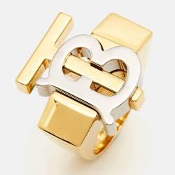 Burberry TB Two Tone Ring Size 52