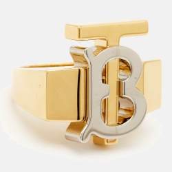 Burberry TB Two Tone Ring Size 52