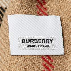 Pre Owned Burberry Beige Giant Check Cashmere Fil Coupe Scarf