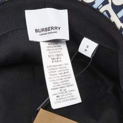 Burberry White/Blue TB Monogram Cotton Bucket Hat