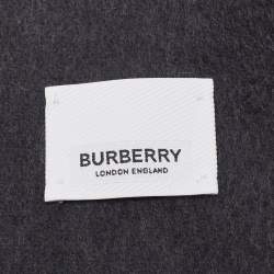 Burberry Grey Heavyweight Cashmere Reversible Scarf