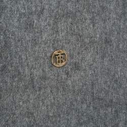 Burberry Grey Heavyweight Cashmere Reversible Scarf