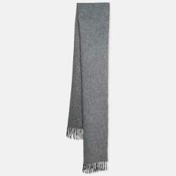 Burberry Grey Heavyweight Cashmere Reversible Scarf