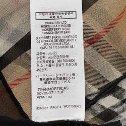 Pre Owned Burberry Archive Beige Triple Checks Stripe Montage Print Silk Scarf
