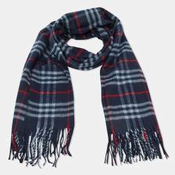 Pre Owned Burberry Black/Grey Vintage Castleford Check Lambwool Scarf
